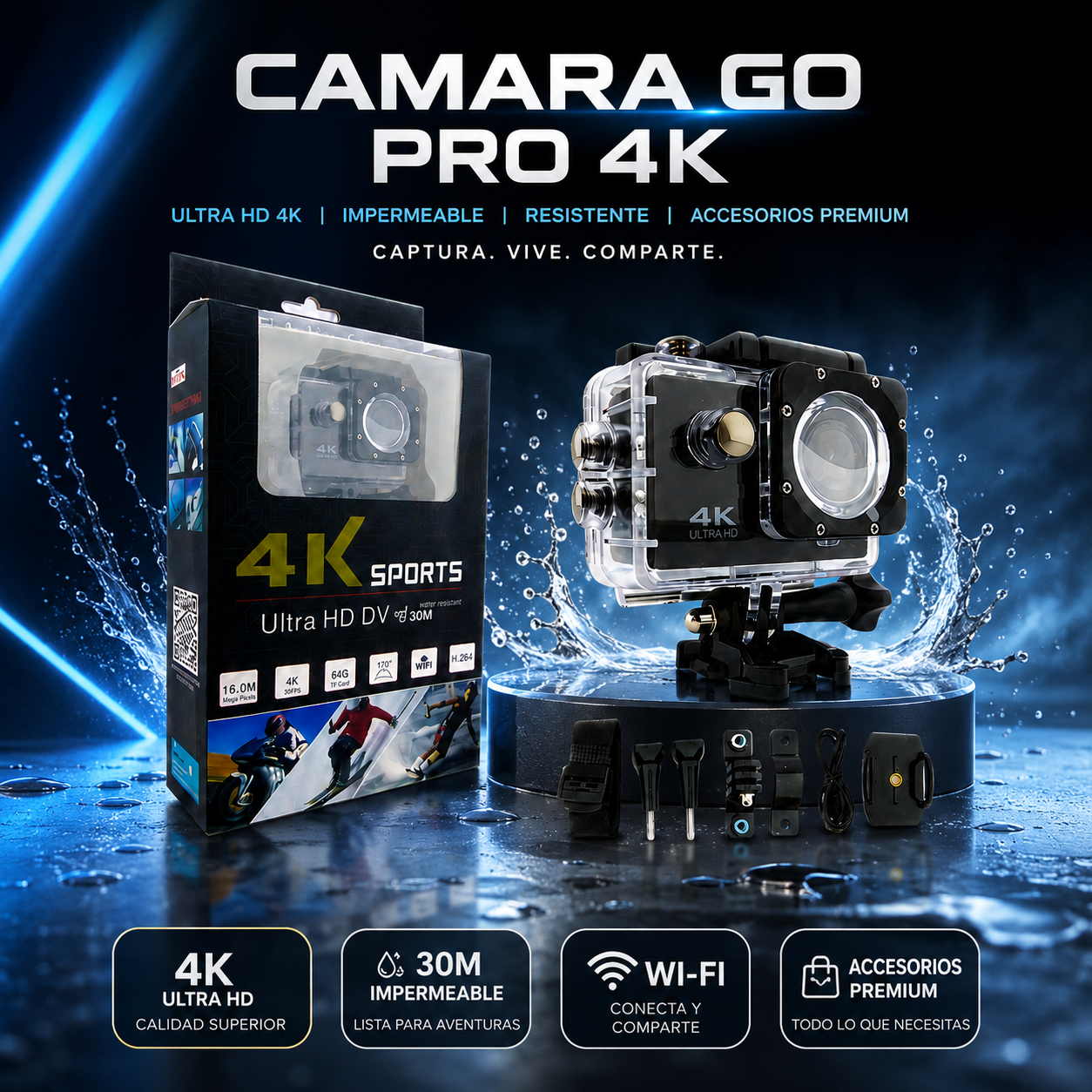🔥CÁMARA GOPRO 4K 🔥 CAPTURA CADA EMOCIÓN, CADA VIAJE Y CADA AVENTURA CON LA POTENCIA DEL 4K